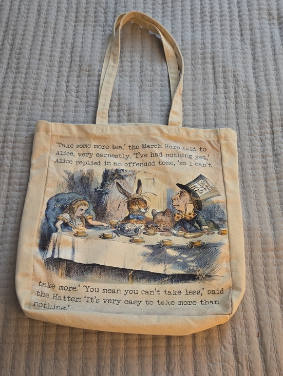 Disney Handbags - Disney Cream Canvas Alice in Wonderland Tea Party Tote